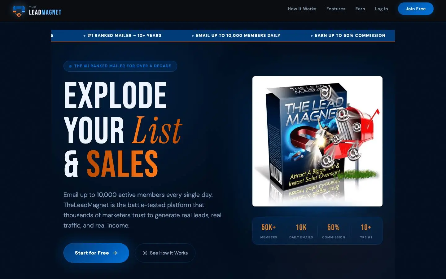 Screenshot of TheLeadMagnet (theleadmagnet.com)