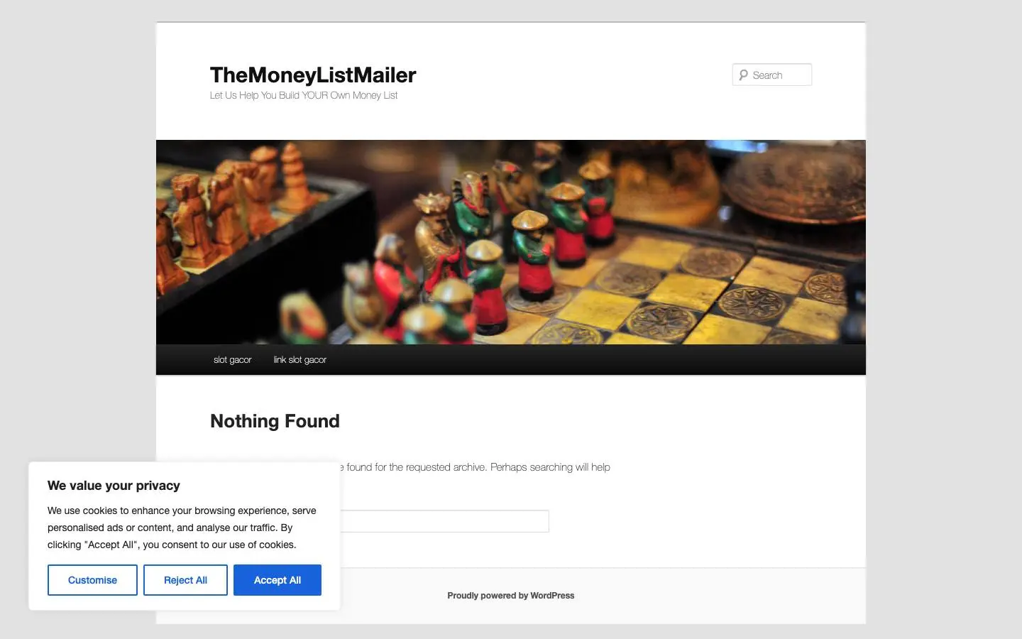 Screenshot of TheMoneyListMailer (themoneylistmailer.com)