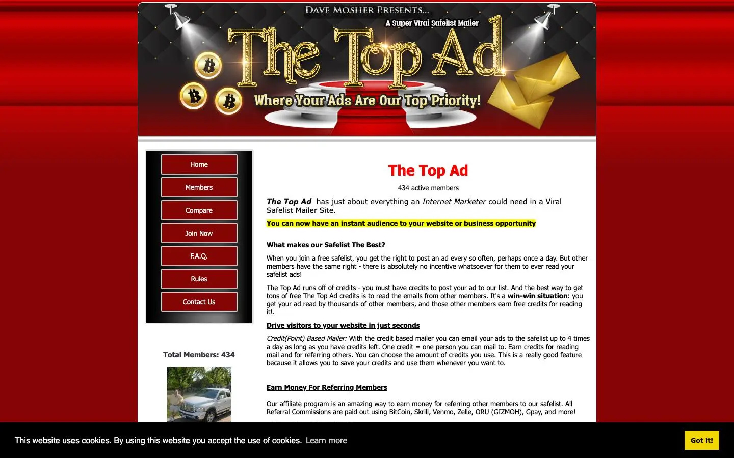 Screenshot of The Top Ad (thetopad.com)