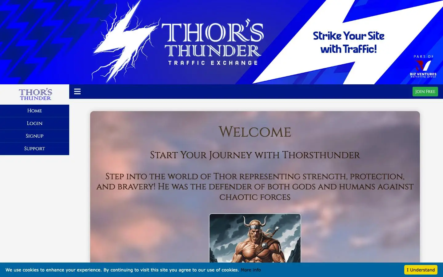 Screenshot of Thor's Thunder TE (thorsthunderte.com)