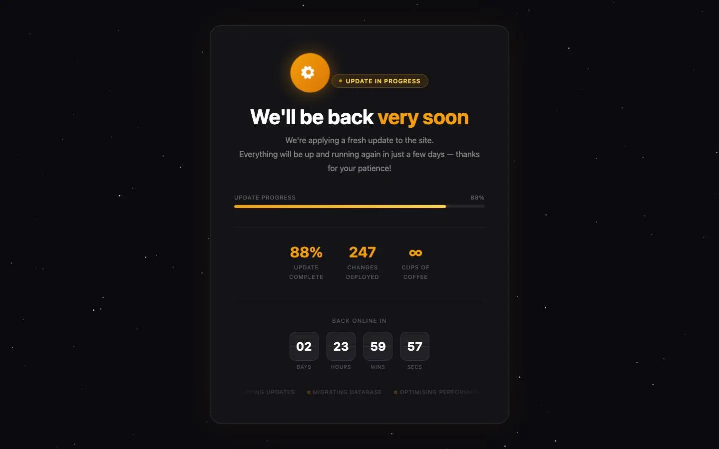 Screenshot of Back Soon (traffic-and-likes.online)