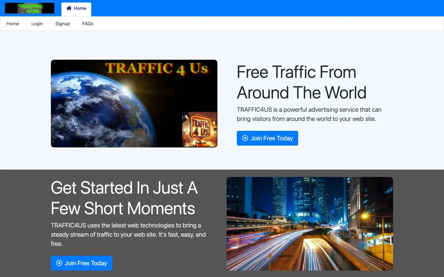 Screenshot of TRAFFIC4US (traffic4us.com)