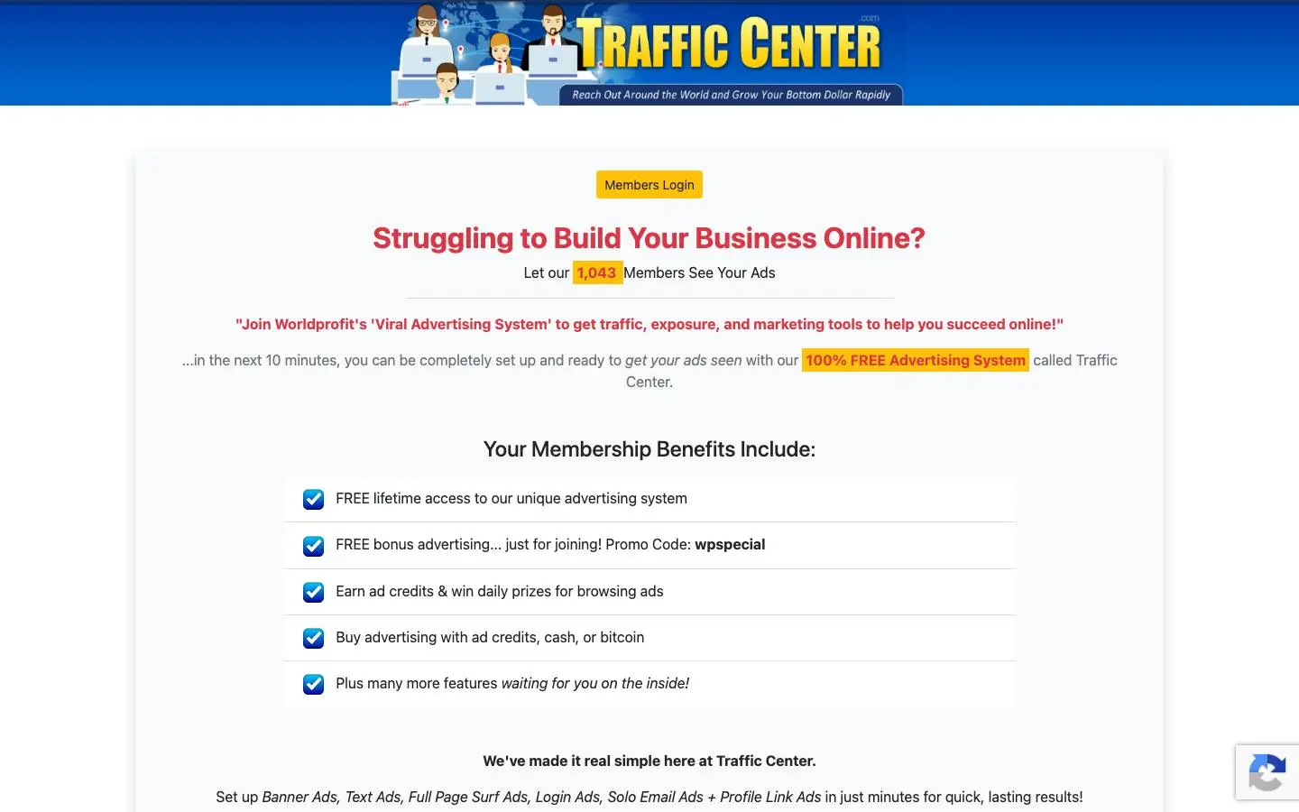 Screenshot of Traffic Center (trafficcenter.com)