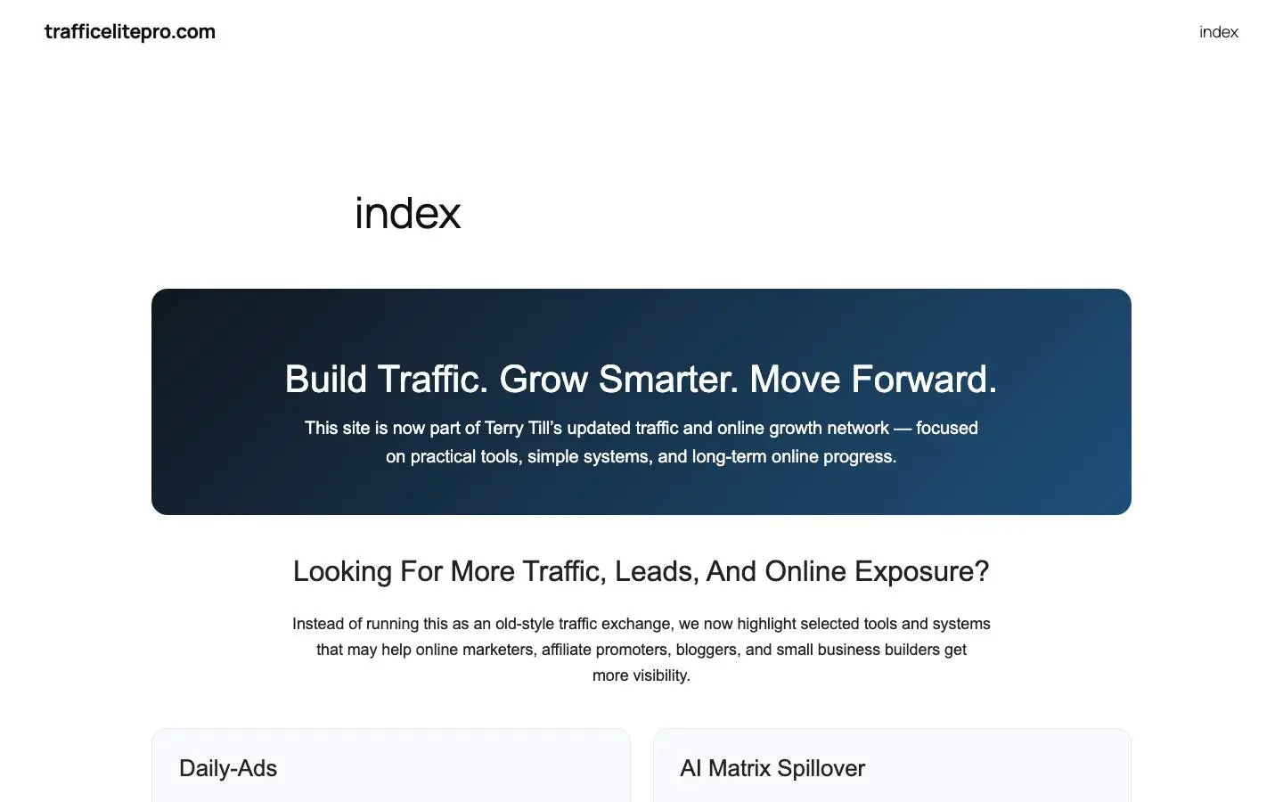 Screenshot of trafficelitepro (trafficelitepro.com)