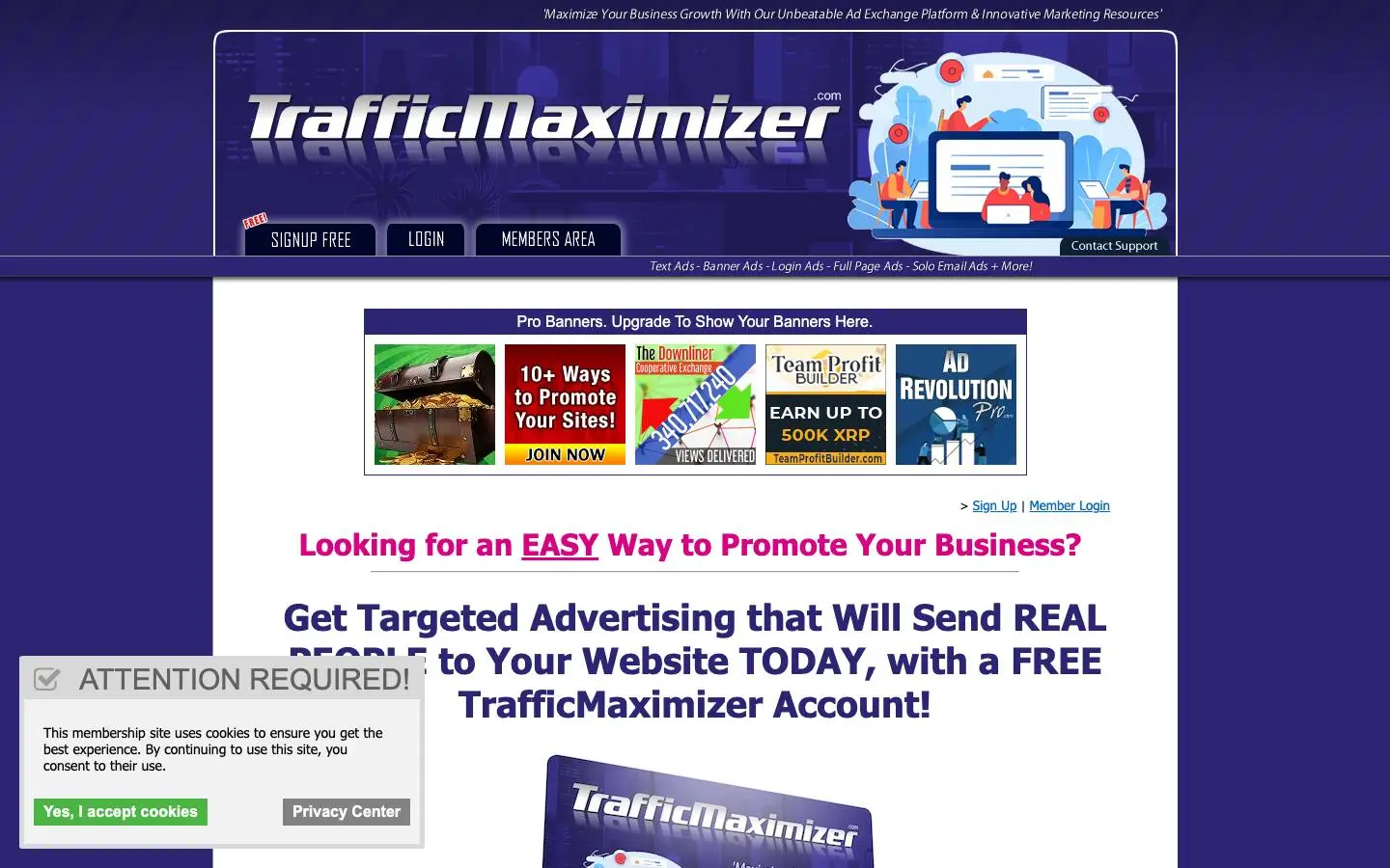Screenshot of TrafficMaximizer (trafficmaximizer.com)