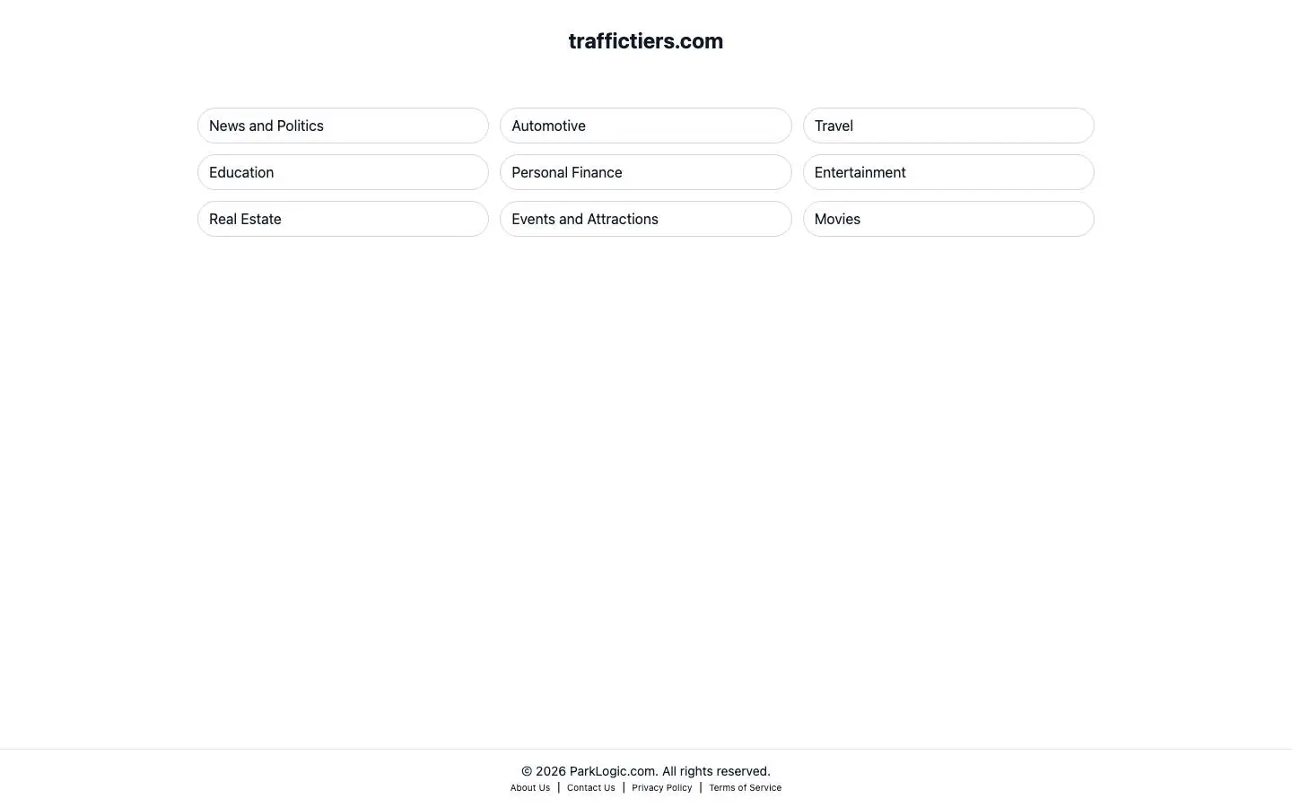 Screenshot of Traffictiers (traffictiers.com)