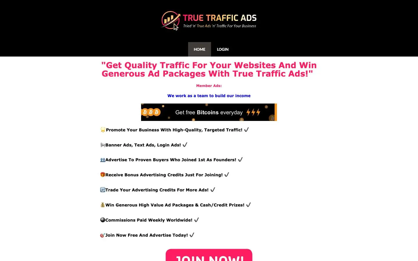 Screenshot of True Traffic Ads (truetrafficads.com)