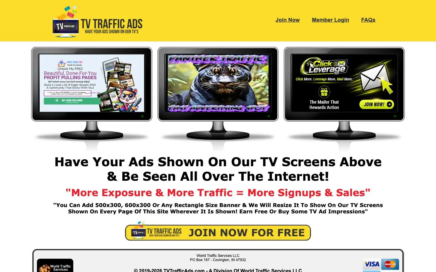 Screenshot of TV Traffic Ads (tvtrafficads.com)