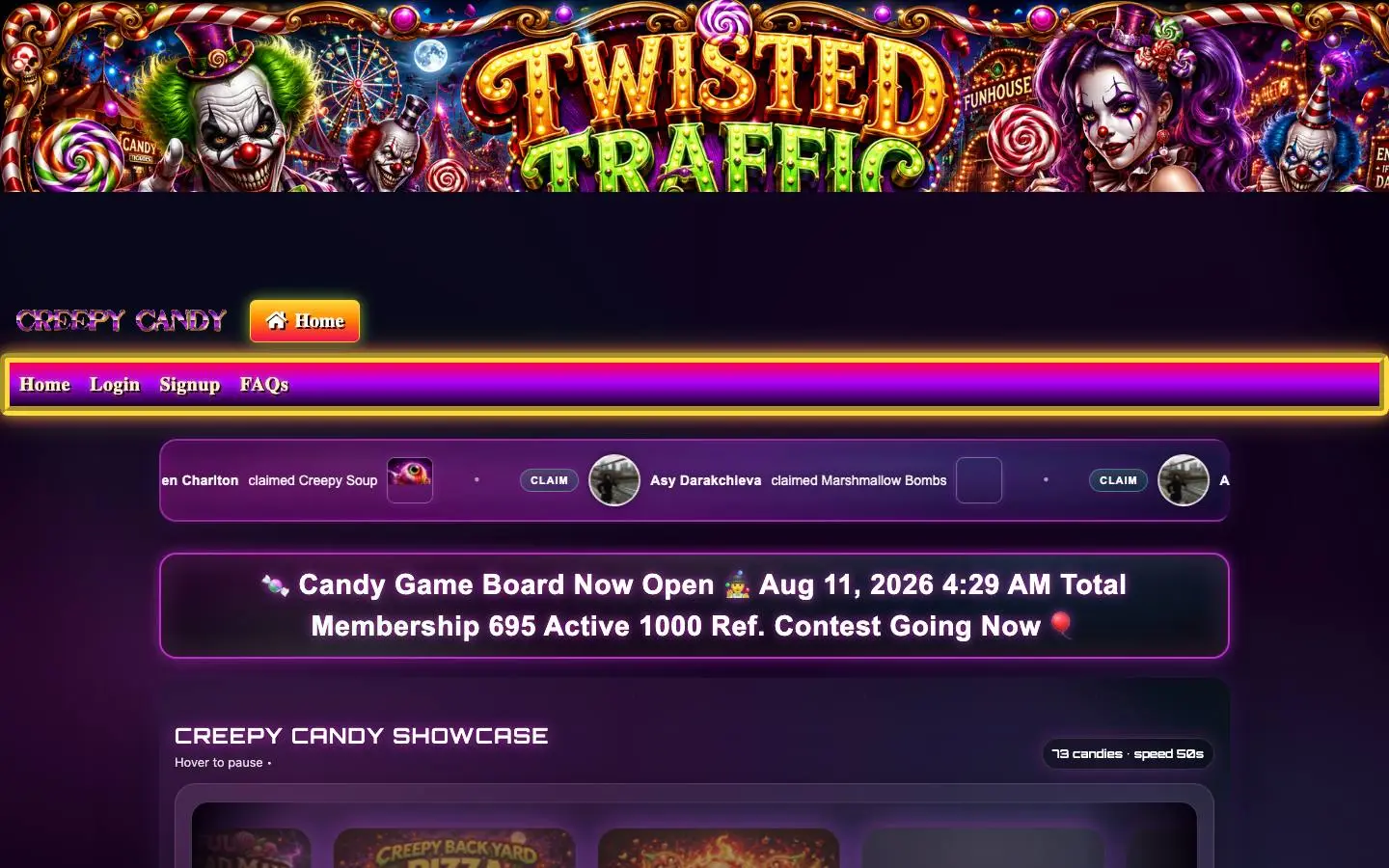 Screenshot of Twisted Traffic (twistedtraffic.com)