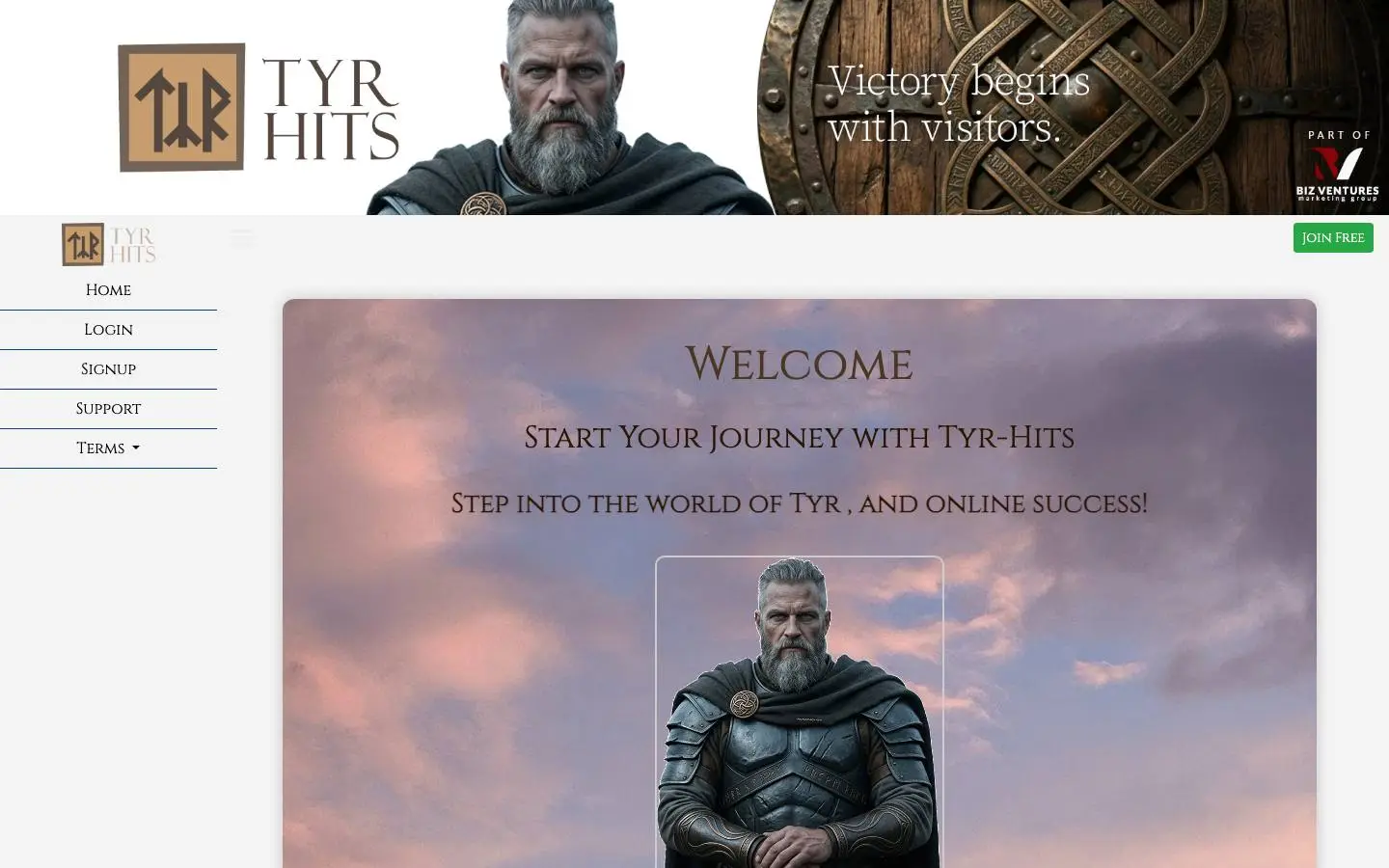Screenshot of tyr-hits (tyr-hits.uk)