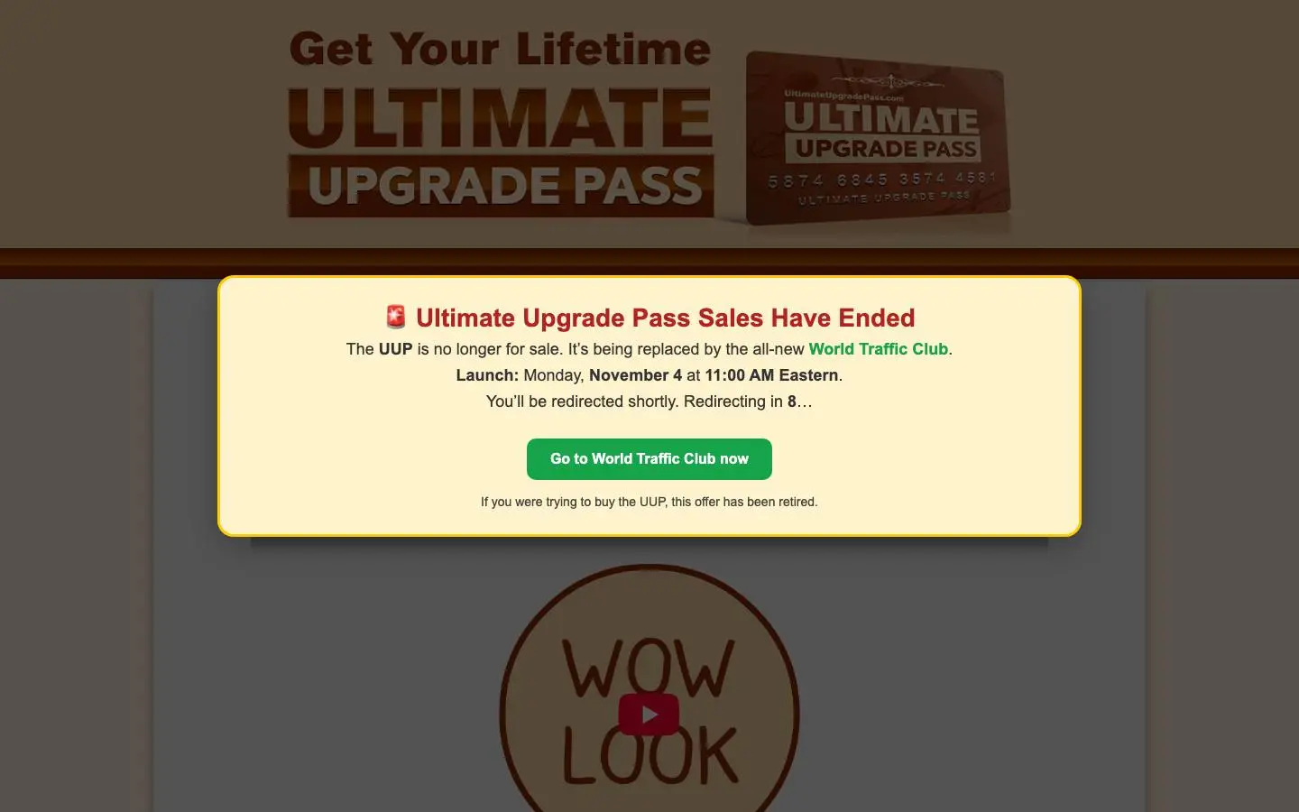 Screenshot of Ultimate Upgrade Pass (ultimateupgradepass.com)