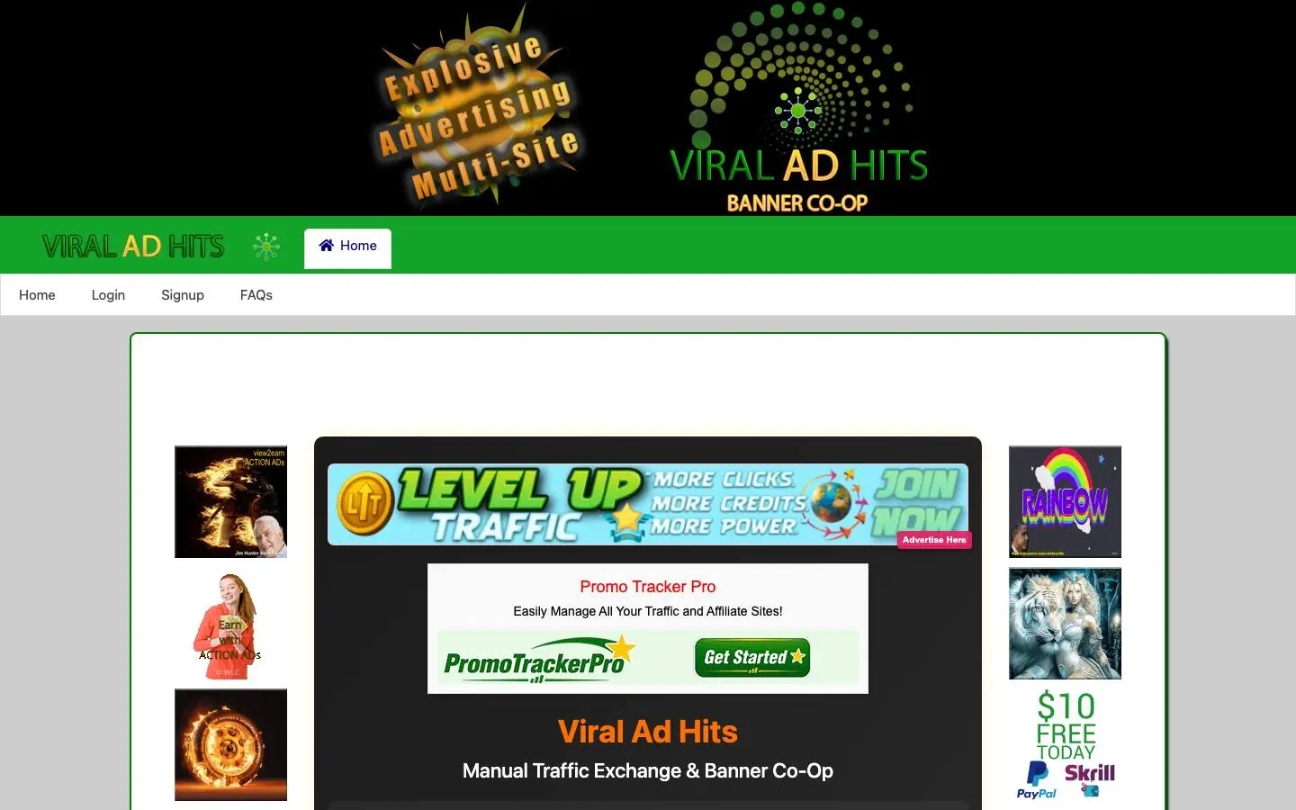 Screenshot of Viral Ad Hits (viraladhits.com)