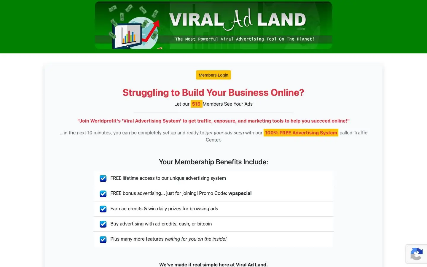 Screenshot of Viraladland (viraladland.com)