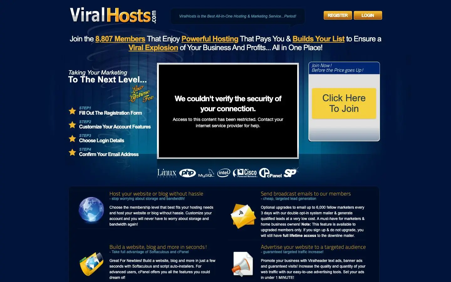 Screenshot of Frank Bauer Recommends (viralhosts.com)
