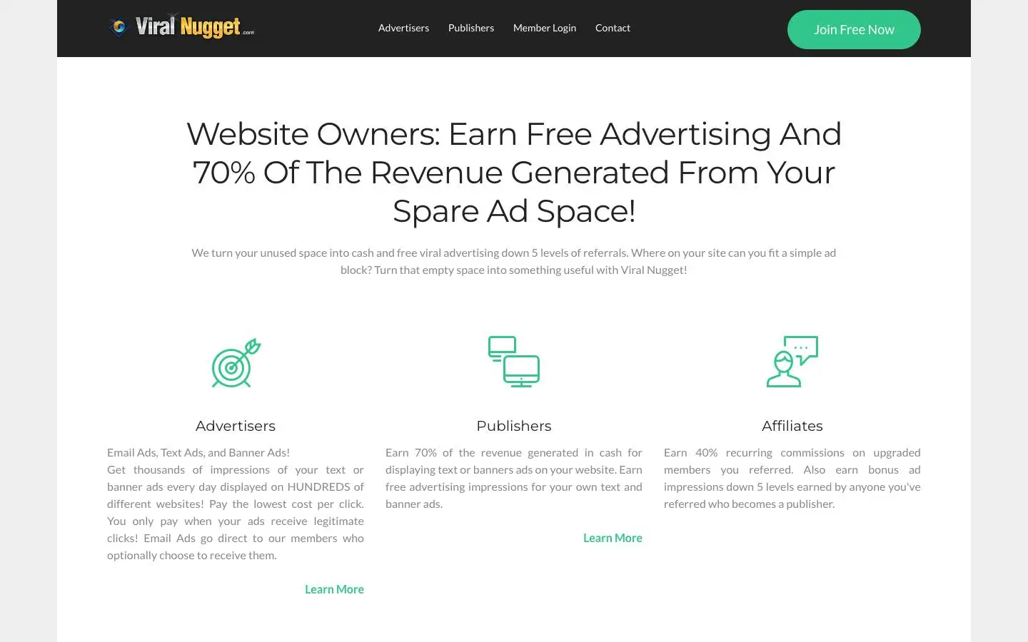 Screenshot of ViralNugget (viralnugget.com)