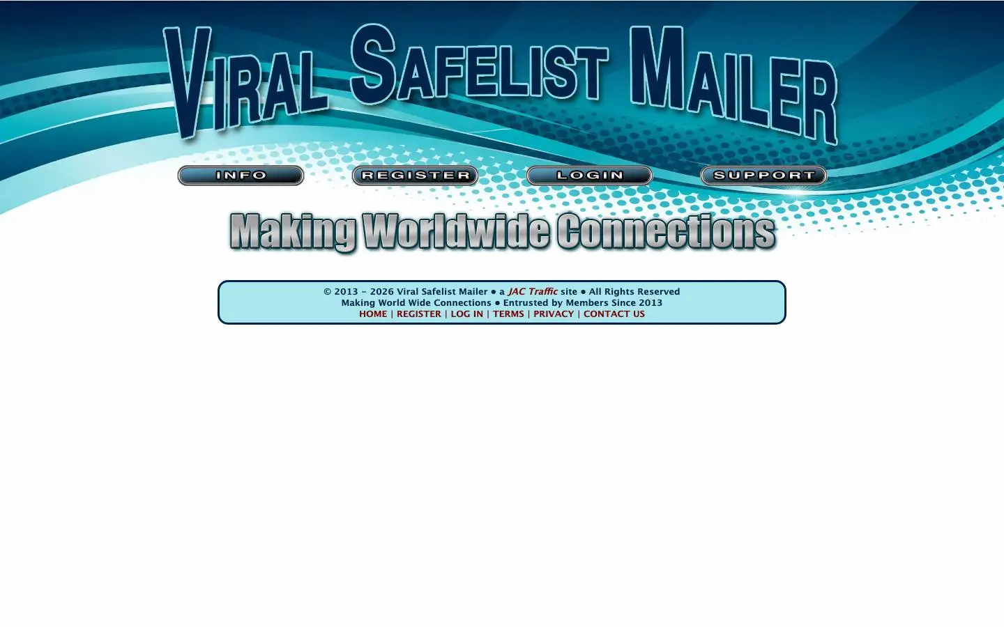 Screenshot of Viral Safelist Mailer (viralsafelistmailer.com)