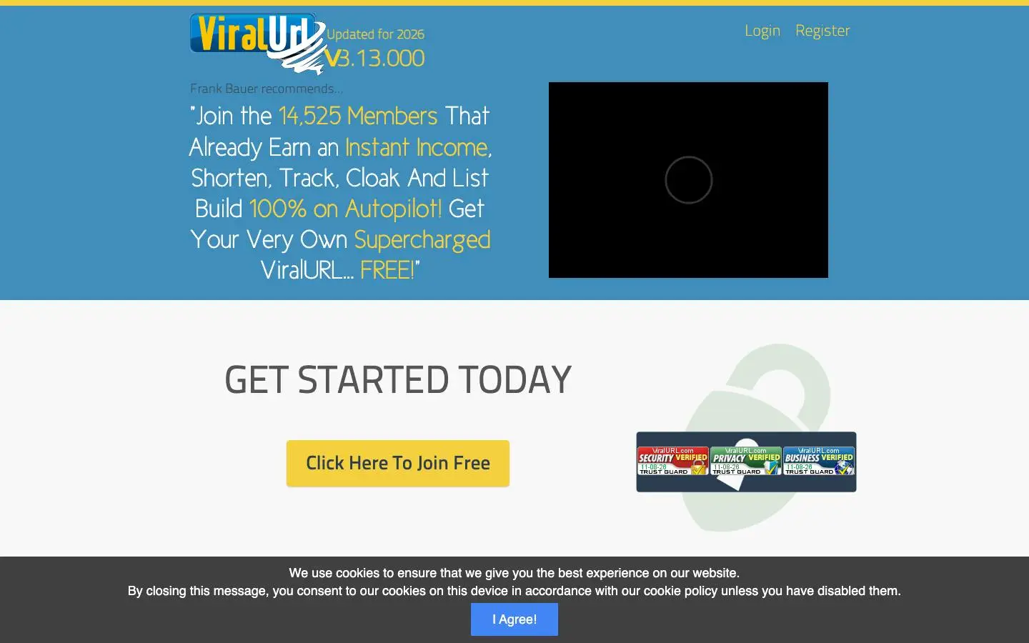 Screenshot of Viralurl (viralurl.com)