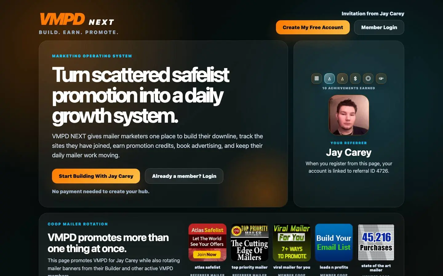 Screenshot of VMPD Marketing Hub (vmpayday.com)