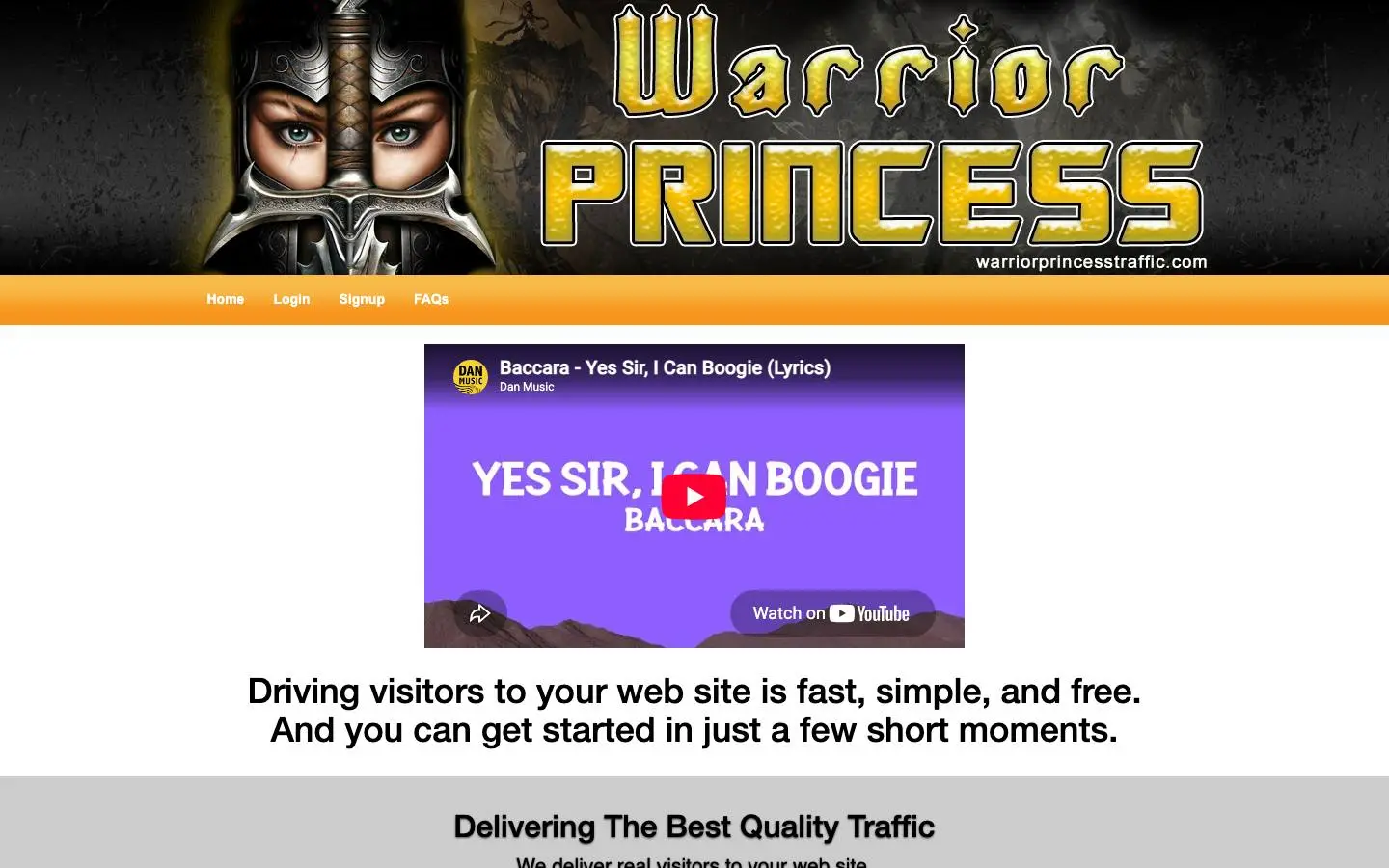 Screenshot of Warriorprincesstraffic (warriorprincesstraffic.com)