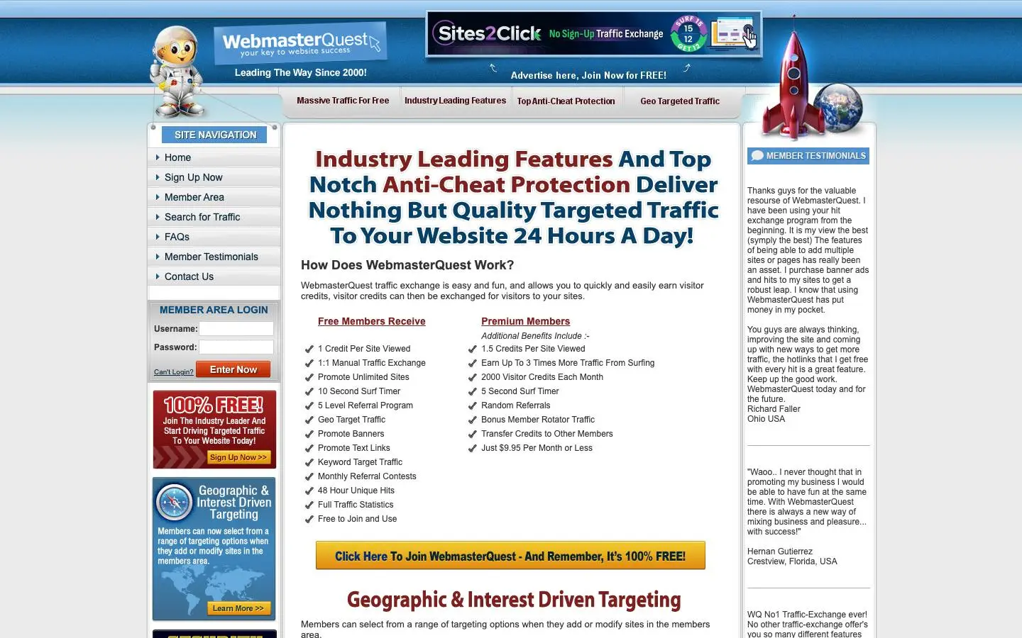 Screenshot of Webmaster Quest (webmasterquest.com)