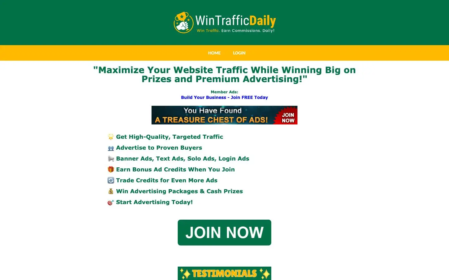 Screenshot of Win Traffic Daily (wintrafficdaily.com)
