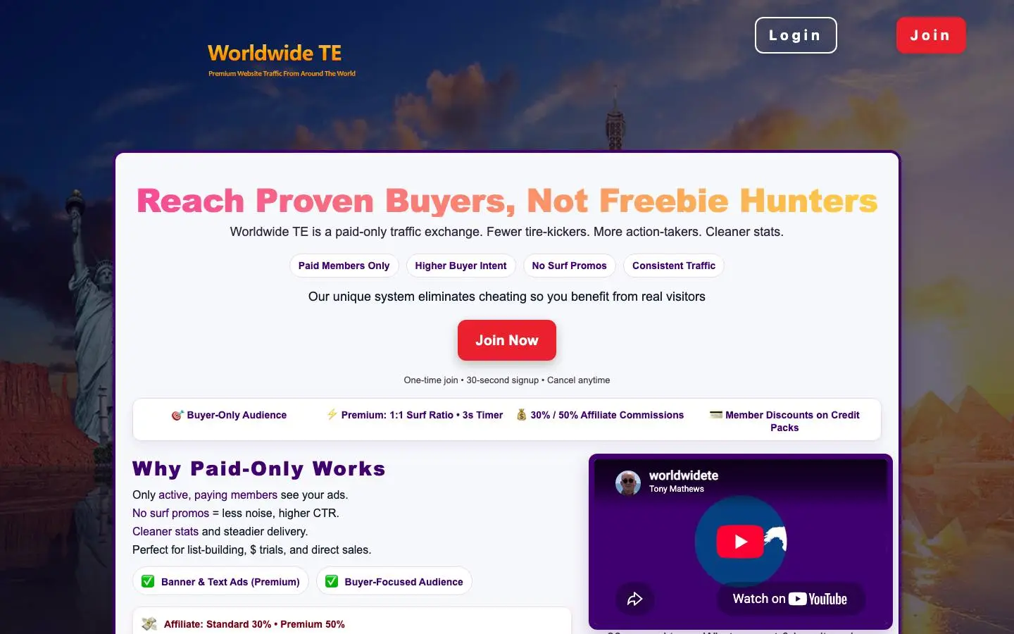 Screenshot of Worldwide TE (worldwidete.com)